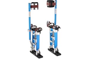 Yescom Drywall Stilts 16" - 24" Adjustable Aluminum Painting Tool with Comfort Leg Pads for Ceiling Sheetrock Taping Parade Costume Cleaning Decor - Blue