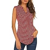 Halife Women's Sleeveless Floral Print V Neck Tunic Tank Tops Blouse Shirts