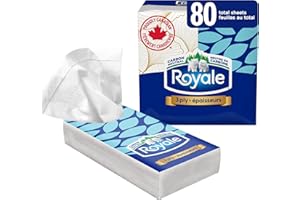 Royale 3 ply Facial Tissue, 8 Pocket Packs, 10 Tissues per Pack