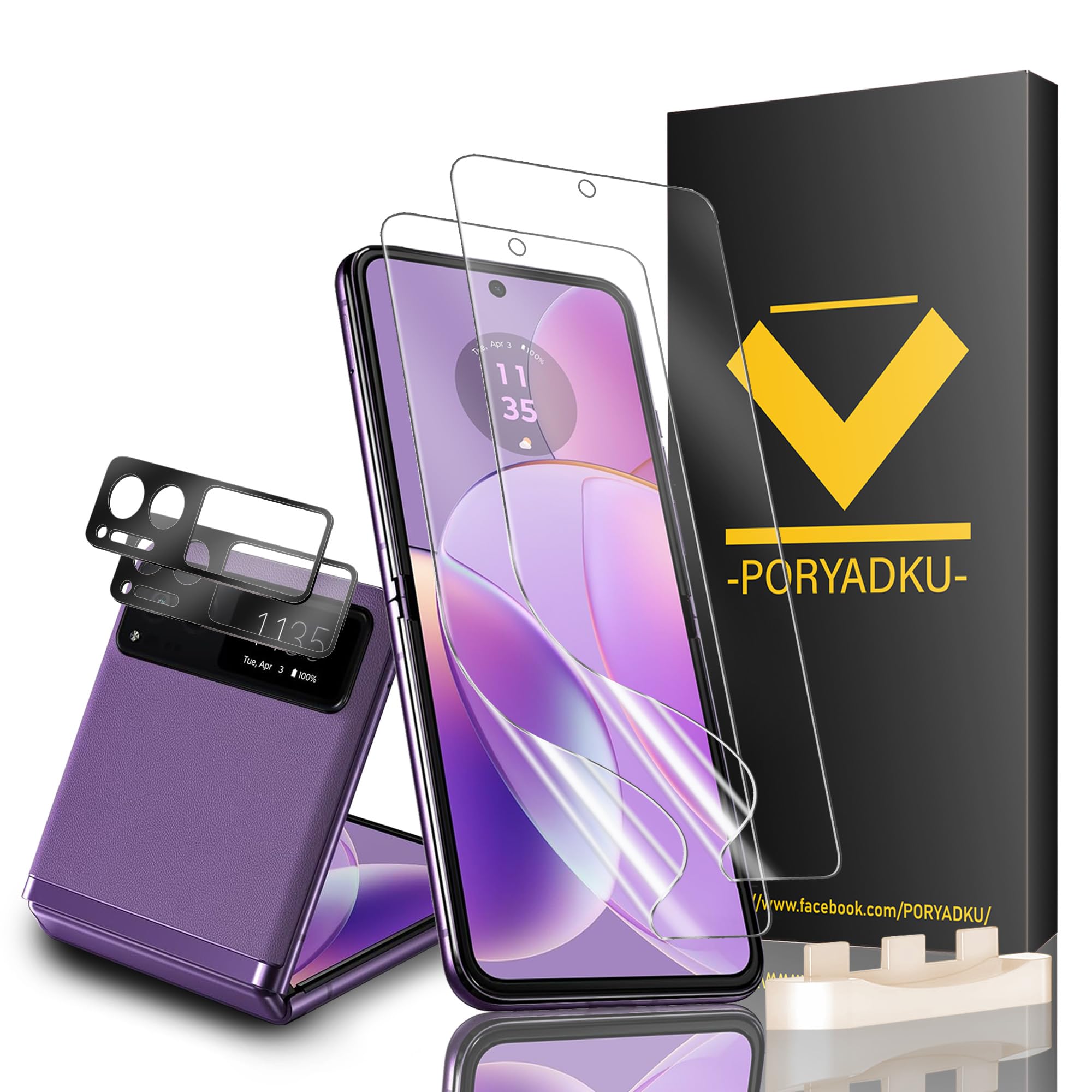 Photo 1 of [2+2 Pack] for Motorola Razr 2023 Screen Protector, Camera Lens Protector, Ultra Clear, Fingerprint Compatible, Anti-Scratch, Case Friendly