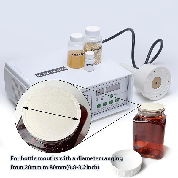 FUNSEALER INDUCTION HEAT SEALER, BOTTLE CAP SEALING MACHINE FOR PLASTIC GLASS BOTTLE CAP 110V