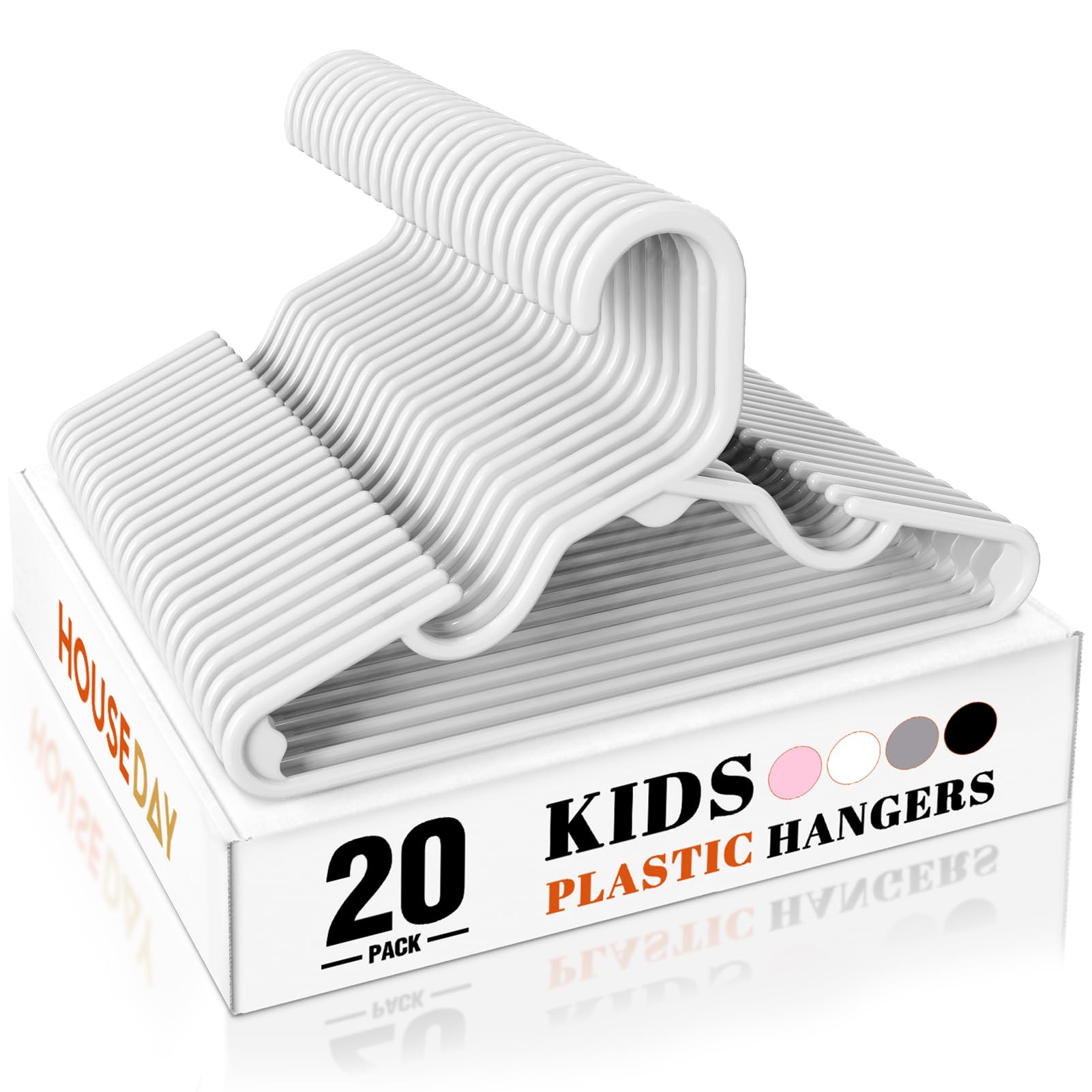 Photo 1 of HOUSE DAY Premium Baby Hangers 20 Pack, 11 Inch Kids Plastic Hanger White, Slim Childrens Hangers for Infant, Toddler, Child Clothes, Non-Slip Sturdy and Durable Baby Clothes Hanger for Closet