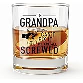 UNCDLV Grandpa Whiskey Glasses 10 oz, Grandpa Gifts for Birthday Christmas Father's Day, Funny Old Fashioned Rocks Glasses Cup for Men Drinking Scotch Bourbon Liquor