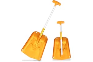 AceCamp Lightweight Collapsible Snow Shovel, Portable Adjustable Aluminum Emergency Shovel, Foldable Telescopic Winter Shovel for Car, Camping, Home