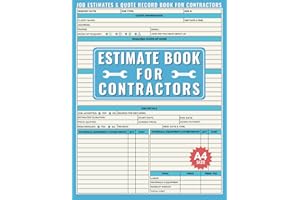 Estimate Book Contractor: Helps Small Business Owners to Provide Job Quotes for Work Sites such as Construction, Roofing, Pai