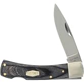 Old Timer Heritage Series 5OT Bruin 6.5in Traditional Lockback Folding Knife with Stainless Steel Drop Point Blade, and Laminate Wood Design Handle for Hunting, Camping, Every Day Carry, and Outdoors