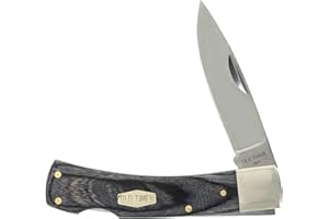 Old Timer Heritage Series 5OT Bruin 6.5in Traditional Lockback Folding Knife with Stainless Steel Drop Point Blade, and Laminate Wood Design Handle for Hunting, Camping, Every Day Carry, and Outdoors