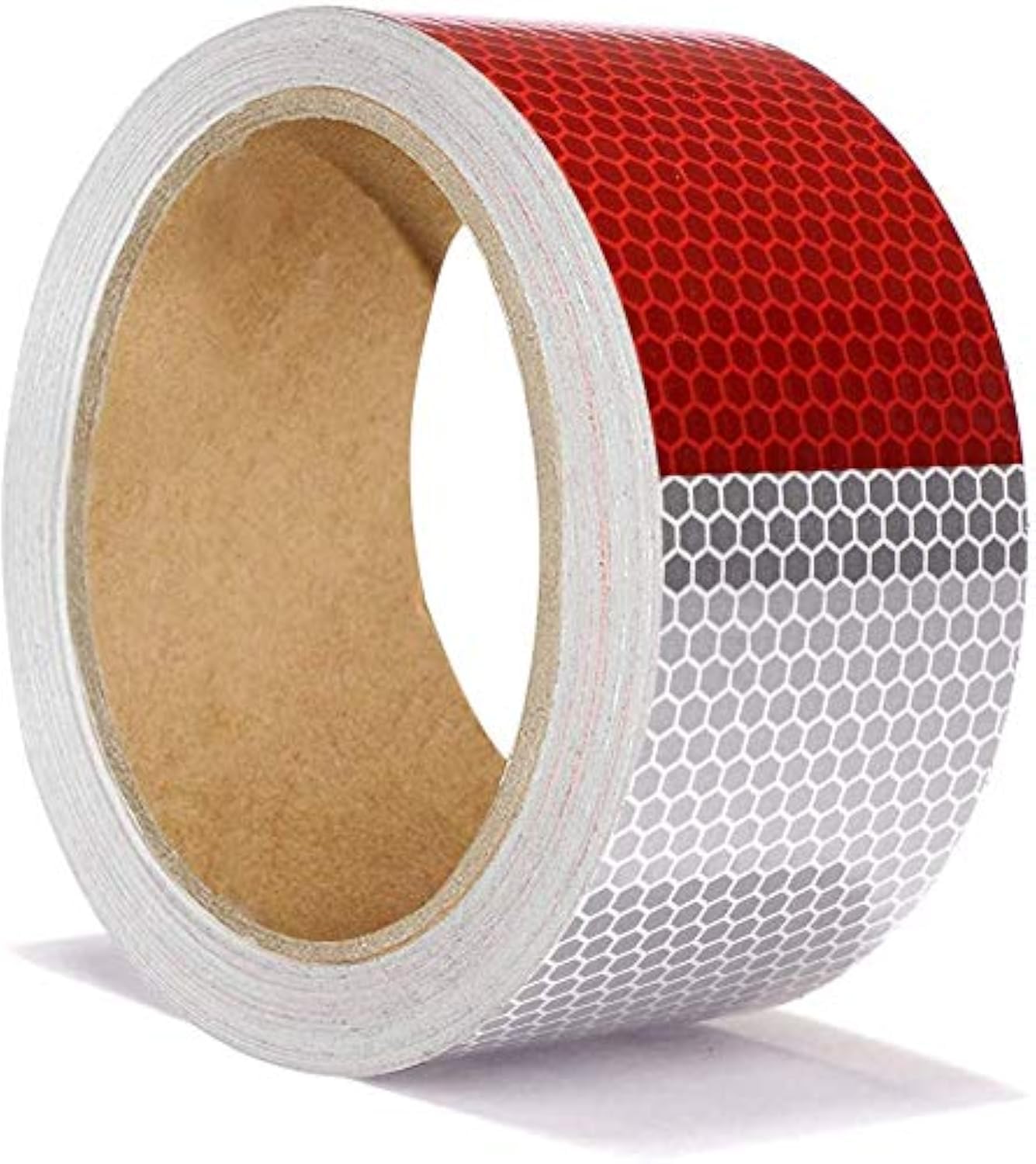ONTWIE 30ft X 2" Reflective Safety Tape Honeycomb Red/White for Trailers 2 Inch - Reflector Conspicuity Caution Warning Sticker Stickers High Intensity Waterproof