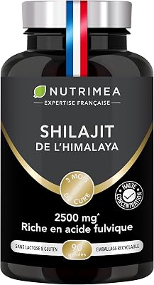 Shilajit | 2500 mg | 100% Pure | Extrait 5:1 Titré à 50% en Acide Fulvique