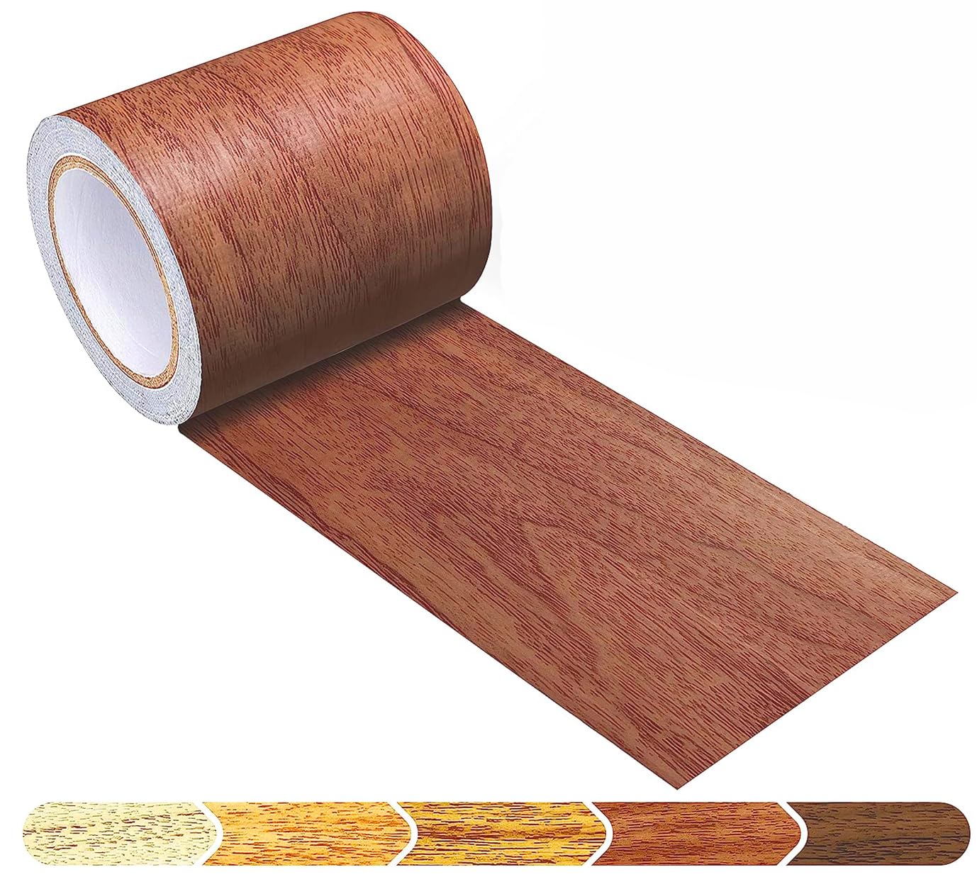 5M Woodgrain Patterned Duct Tape Wood Effect Repair Adhensive Duct Tape for Furniture Door (Red Oak)