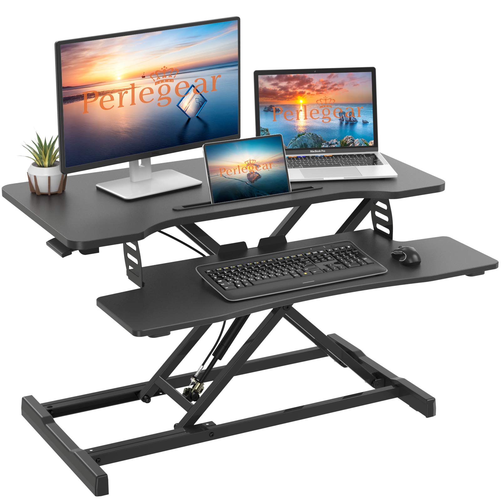 Buy Perlegear Standing Desk Converter, 35 inch Height Adjustable