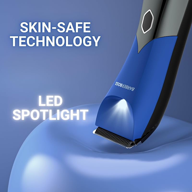 Tondeuse électrique sans fil pour homme, rasoir intime avec design anti-éclaboussures, rasoir à balle et poils pubiens pour homme