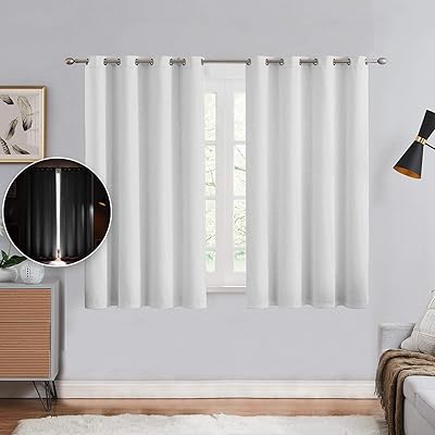 Buy Blackout Curtains For Bedroom Solid Thermal Insulated Energy Efficient Window Curtains 54 Inch Long With Grommet Room Darkening Privacy Curtains 2 Panels 52x 54 Inch Grayish White Online In Indonesia B08qzhddpt