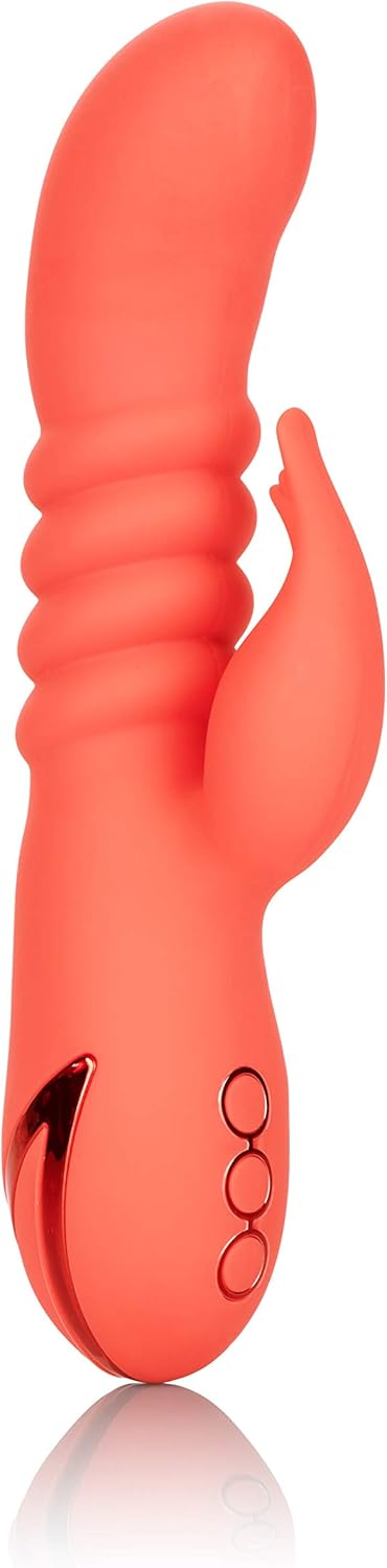 California Exotic Novelties Dreaming Oranage County Cutie Thrusting Silicone Massager, Orange