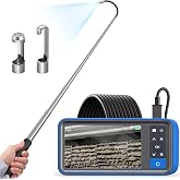Teslong 5FT Telescopic Endoscope for Ceiling &amp; Roof Inspection | 4.5" IPS Telescoping Pole Camera with 32GB Storage &amp; LED Light - IP67 Waterproof Snake Scope for Wall, Chimney, Gutter, HVAC