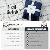 trekki The Big Softy Blanket Hoodie Navy Blue Oversized Sherpa Fleece view 6
