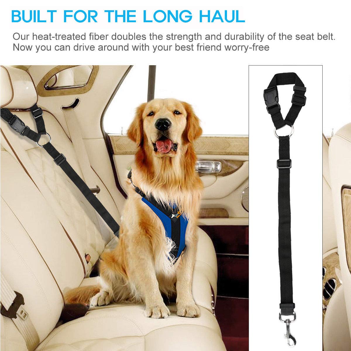 Nrpfell Ceinture De Siege De Securite De Voiture Pour Chien Chat De Compagnie Harnais Laisse Clip De Voyage Sangle Laisse Transport Et Rangement Talla Accessoires Voiture