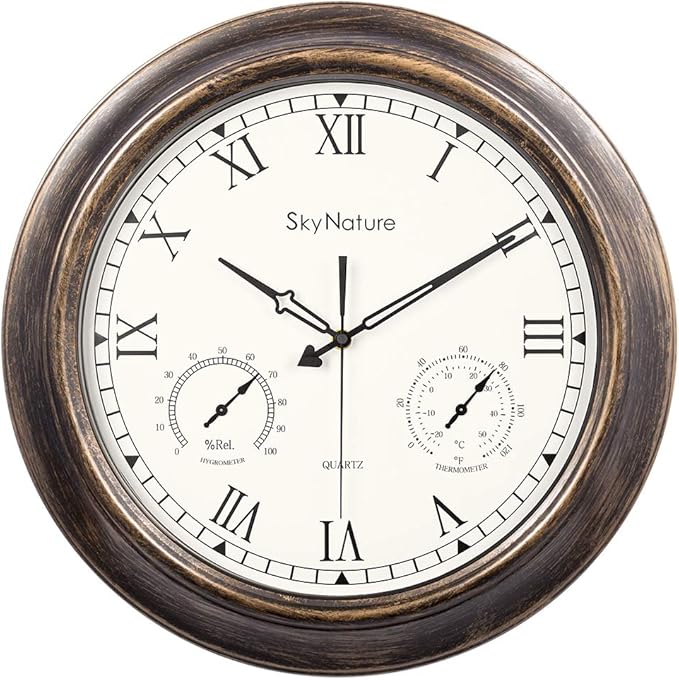 Waterproof Outdoor Clock, 18 Inch Large Outdoor Clocks with
