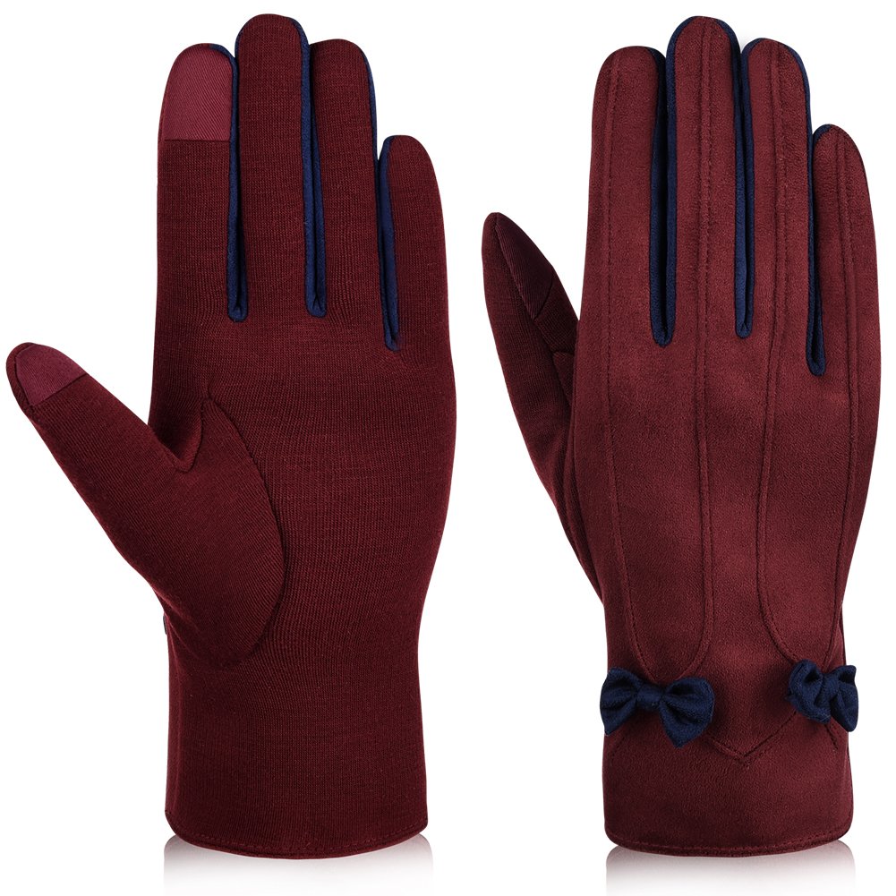 Vbiger Damen Handschuhe Winterhandschuhe Fahrradhandschuhe Damen Touchscreen Handschuhe Warme Winter Handschuhe mit Fleecefutter