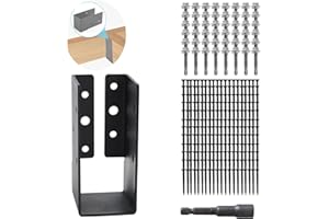 Nrspp Concealed Joist Hangers, 24 Pcs of 2"x4"Outdoor Concealed-Flange，Q235 Steel Plate Powder-Coated Concealed Joist Steel Bracket for 2"x4" Beam Swing