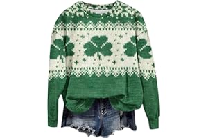 VOGFFR St Patricks Day Sweatshirt Women Oversized Graphic Crewneck Sweatshirts Lucky Clover Sweatshirt St Patricks Day Shirt