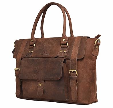Leaderachi Womens Muskat Hunter Leather laptop Bag - Lazio