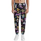 Men's Athletic Jogger Pants Lightweight Sweatpants Casual Pants with Pockets for Running Workout 80s 90s Party Rave Outfit