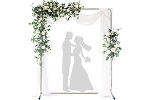 HOME RIGHT Arch Backdrop Stand,7x6 FT Metal Wedding Square Backdrop Stand for Ceremony Square Stainless Steel Backdrop Arch for Parties,Wedding,Birthday,Anniversary,Baby Shower,Garden Decoratip