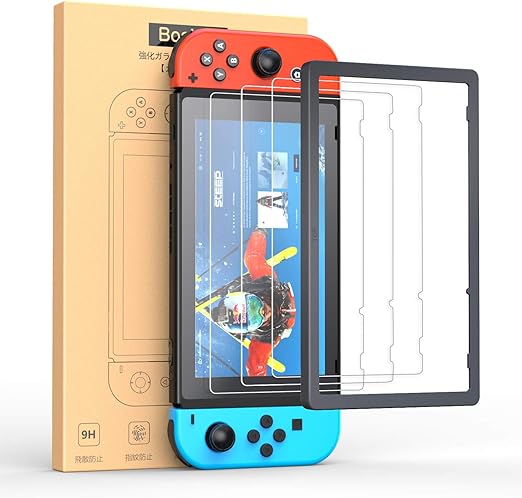 Amazon Co Jp ３枚入り ガイド枠付き Nintendo Switch 保護 ガラスフィルム 任天堂 スイッチ 保護フィルム 日本硝子素材 強靭9h 3dラウンドエッジ加工 撥水撥油 指紋防止 飛散防止 貼付道具付 ピタ貼り 自己吸着 気泡防止 極薄 ゲーム