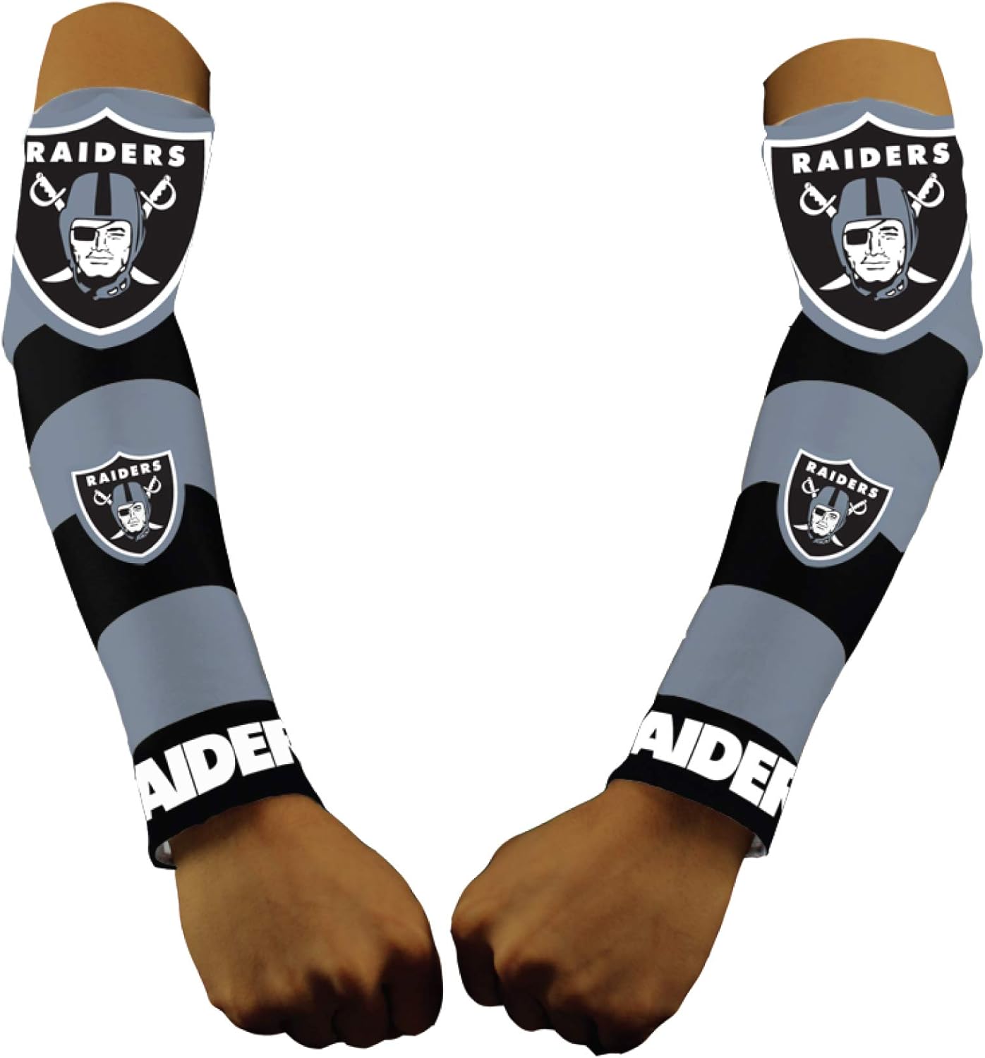 Littlearth NFL Oakland Raiders Strong Arms Sleeves,Black,17-Inch: Clothing
