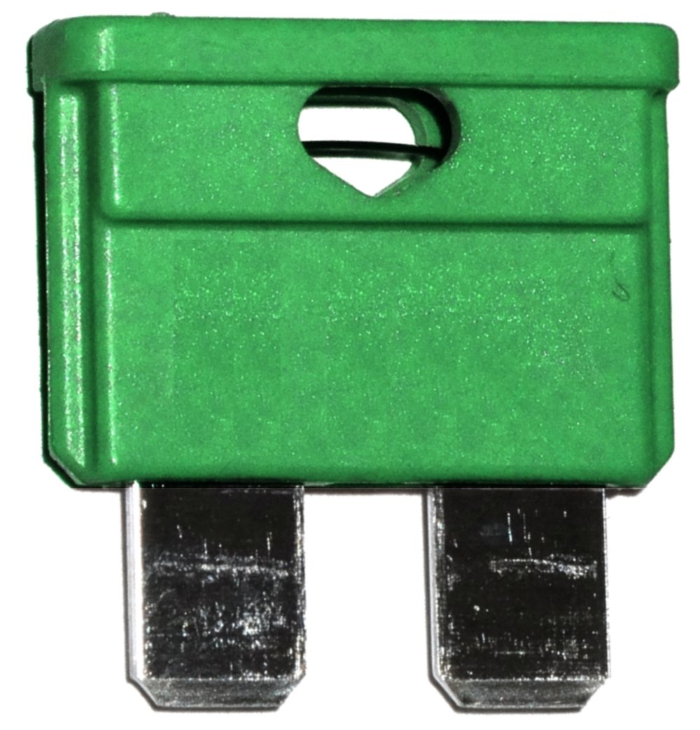 Aerzetix: 19 mm, Green 30A, 6V, 12V, 24V 32V Midi Blade Fuses - Set of 10 pcs.