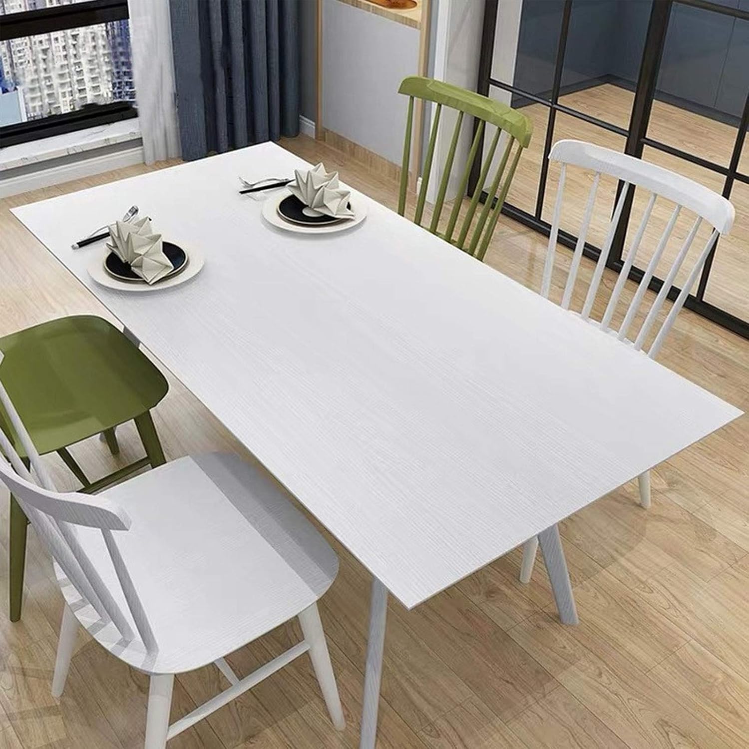 Abyssaly Sticky Back Plastic White Vinyl Wrap Wood Effect Self Adhesive Wallpaper Waterproof Peel and Stick Wallpaper 40cm X 500cm for Decorative Kitchen Worktop Wall Table Furniture Stickers - Image 5