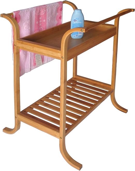 EIK bambú, diseño de madera de bambú Toalla de baño de almacenamiento