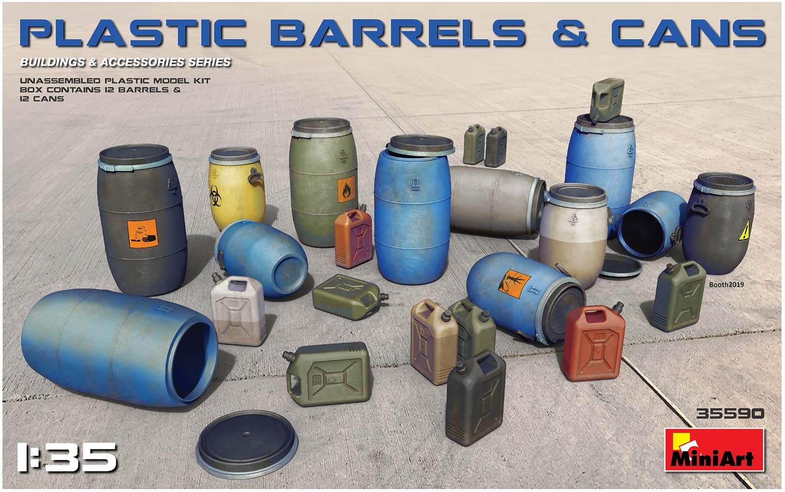Miniart 1: 35 - Plastic Barrels & Cans