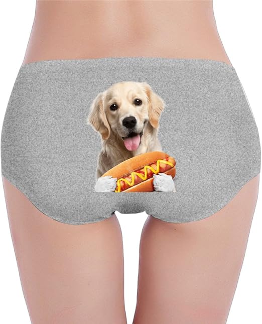 Funny Dog Hot Dog Underwear Women's Low Waist Stretch Briefs Panties X