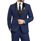 Elionm Suits for Men Slim Fit 3 Piece Mens Suit Shawl Lapel Jacket Vest Pants Formal Wedding Prom Men's Tuxedo Suit Set