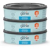 The Diaper Genie Unscented Round Refill 3-pack, with continuous film can hold up to 810 newborn-sized diapers per refill.