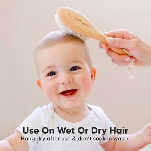 Wooden Baby Hair Brush Cradle Cap Baby Brush with Soft Goat