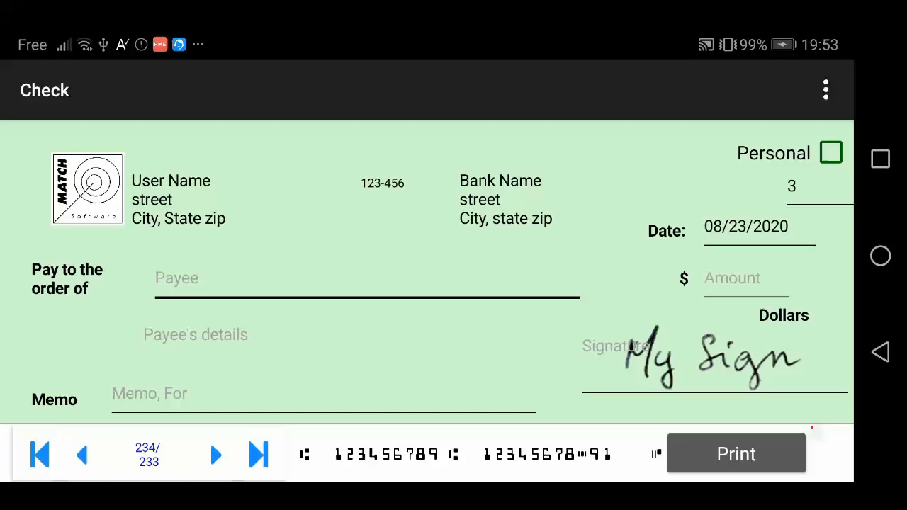 Check Printer Free Easy check writer App on Amazon Appstore