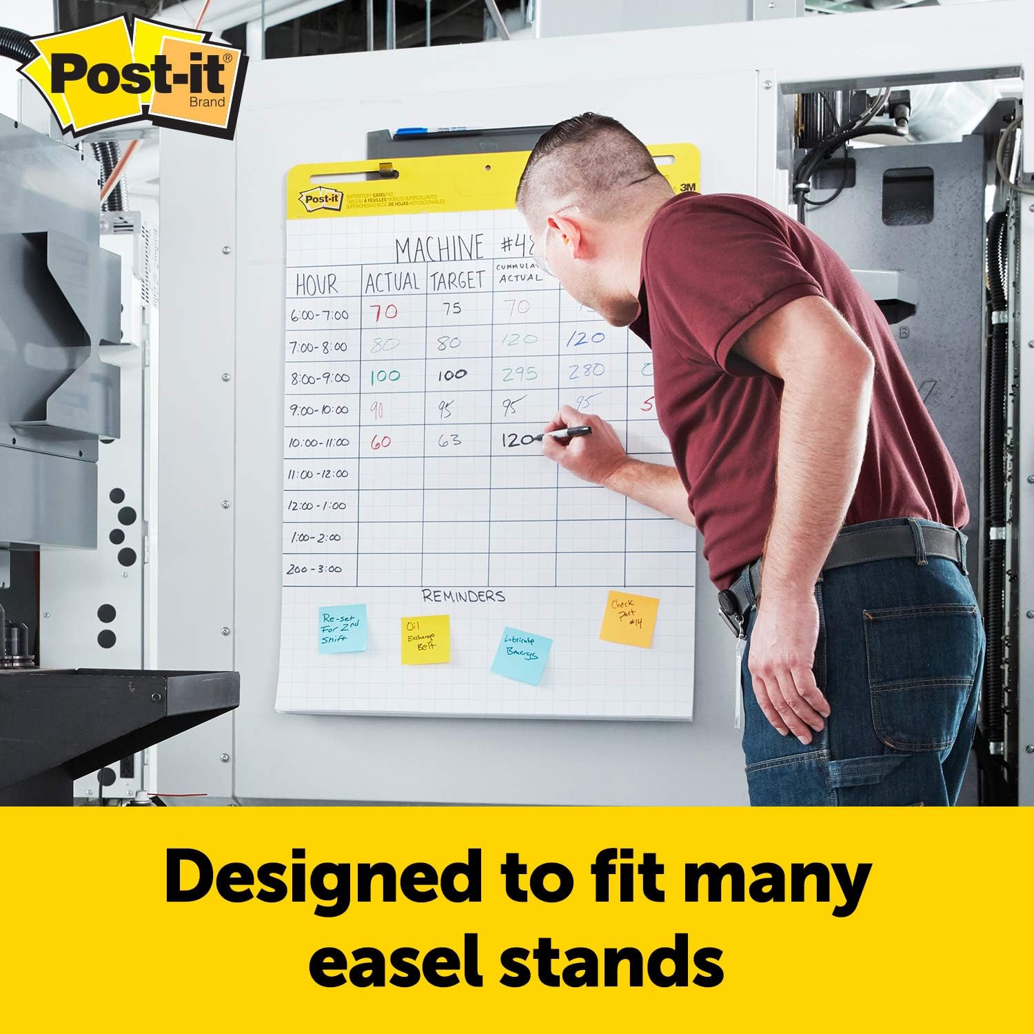 Post-it Super Sticky Easel Pad, 25 x 30 Inches, 30 Sheets/Pad, 1 Pad (560SS), Large White Grid Premium Self Stick Flip Chart Paper, Super Sticking Power : Easel Stands : Office Products