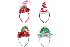 FRCOLOR Christmas Headbands for Women 4Pcs Hat Christmas Tree Headband Christmas Hat for Christmas Party Favor
