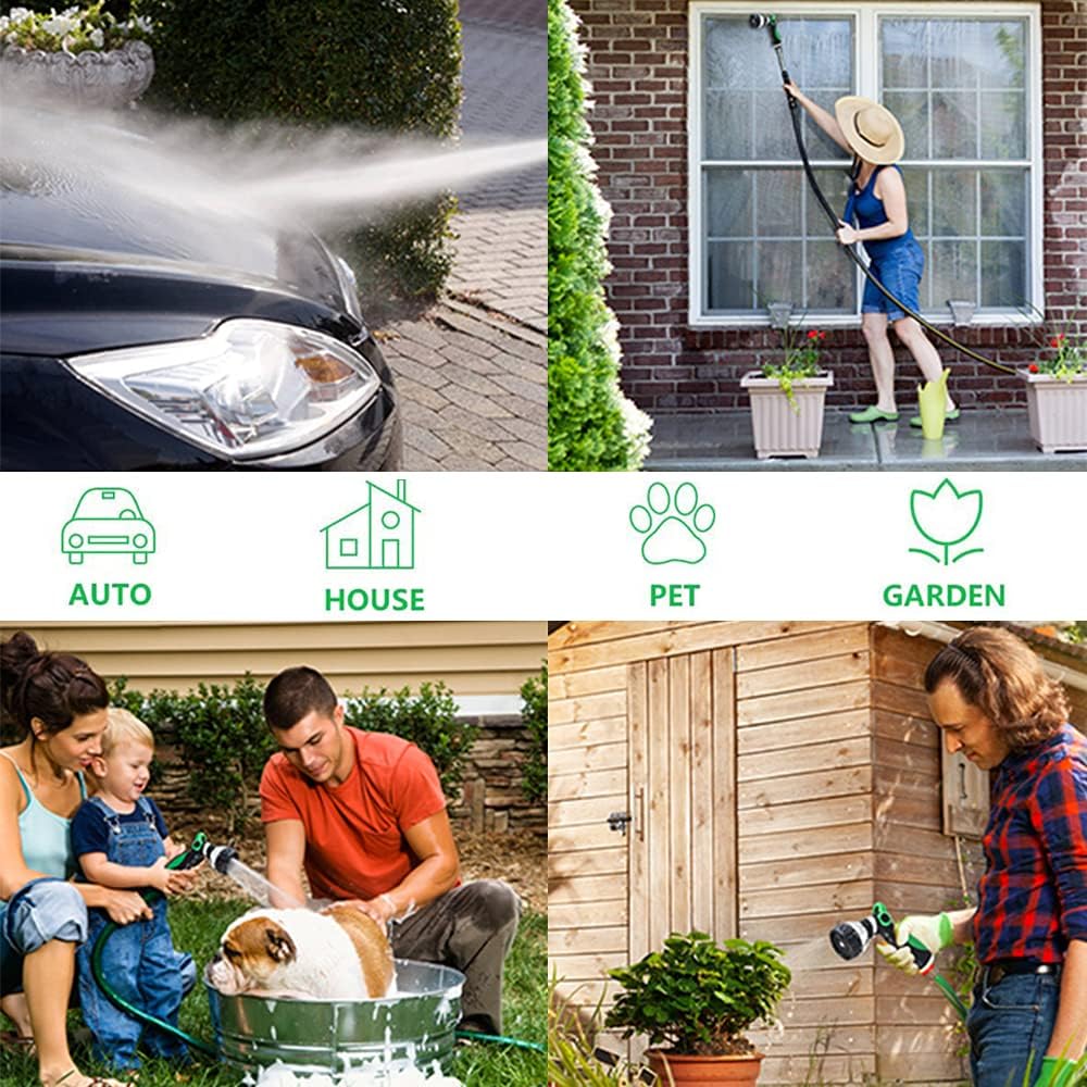 Garden Hose Nozzle Metal Duty Nozzle Hand Sprayer-High Pressure Spray Nozzle Adjustable Spray 8 Patterns Nozzle for Garden Hose, Car Wash,Cleaning,Showering Pets: Home Improvement