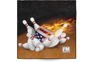 Logo Infusion - Dye-Sublimated Microfiber Bowling Towel - One Sided Print - Fun Style 0443 Flaming Ball