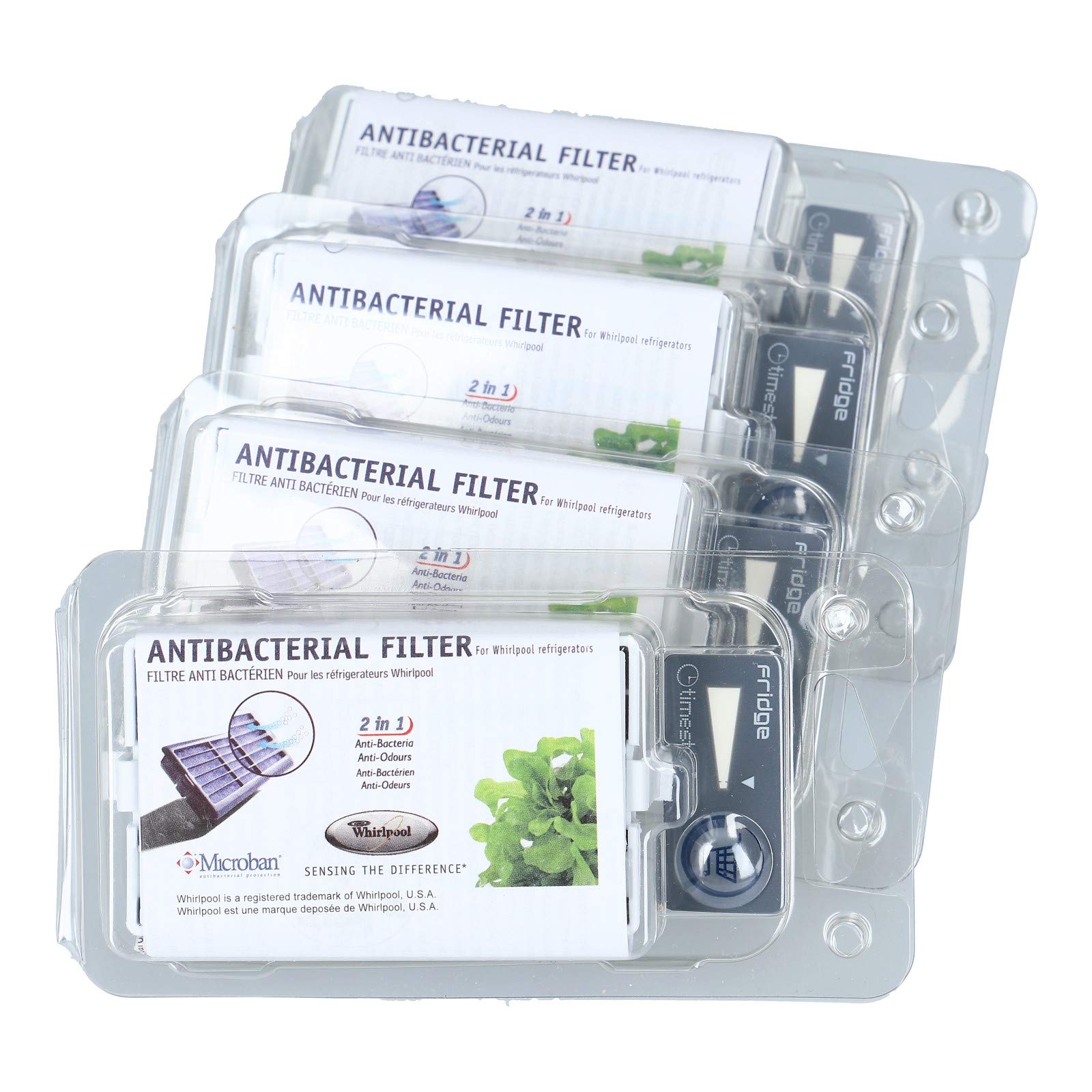 Whirlpool | 4-pack - Microban ANT001, ANT-001, ANTF-MIC, 481248048172 - Antibacterial Filter for Refrigerator - Air Protector