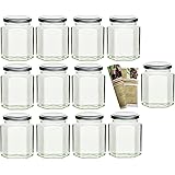 Gouveo 48x Einmachgläser 120 Ml Eckig - Mit BlueSeal Deckel Zum Einkochen