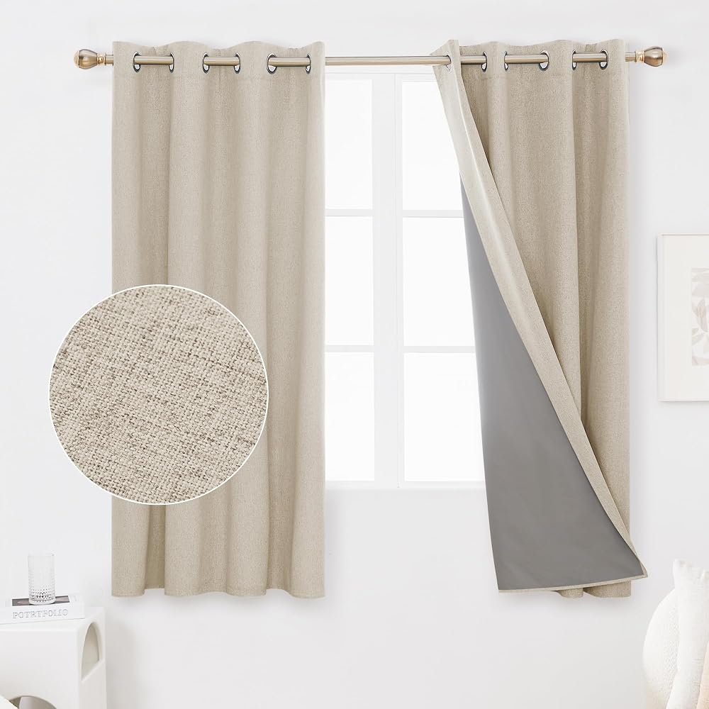 Deconovo Full Blackout Curtains Thermal Insulated 46 x 54 Inch Pair