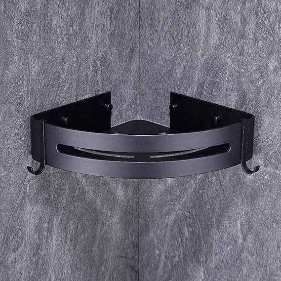 Estante del baño Espacio Aluminio Baño negro Accesorios esquina de la