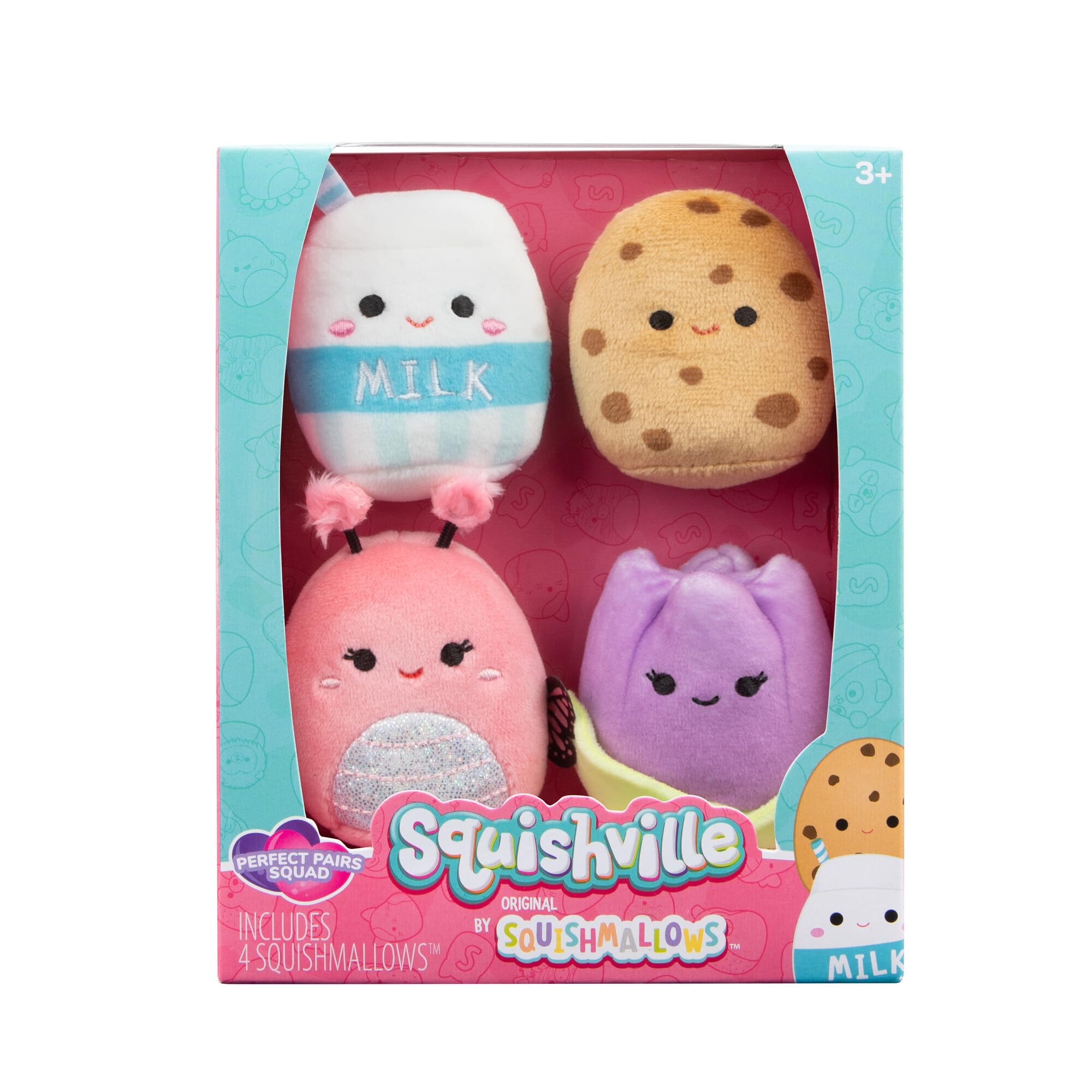 Squishville SQM - Plush 4 Pack 2" Squishmallows 4 Pack(Perfect Pairs Squad)