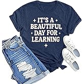 Teacher Shirts, Teacher Shirt for Women-It is a Beautiful Day for Learning, Short Sleeve Teacher Tshirt for Women