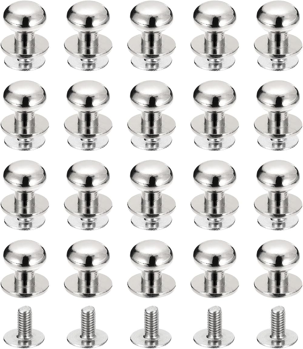 sourcing map 9mm Ball Head Stud Rivets 20Pack for DIY Leather Craft